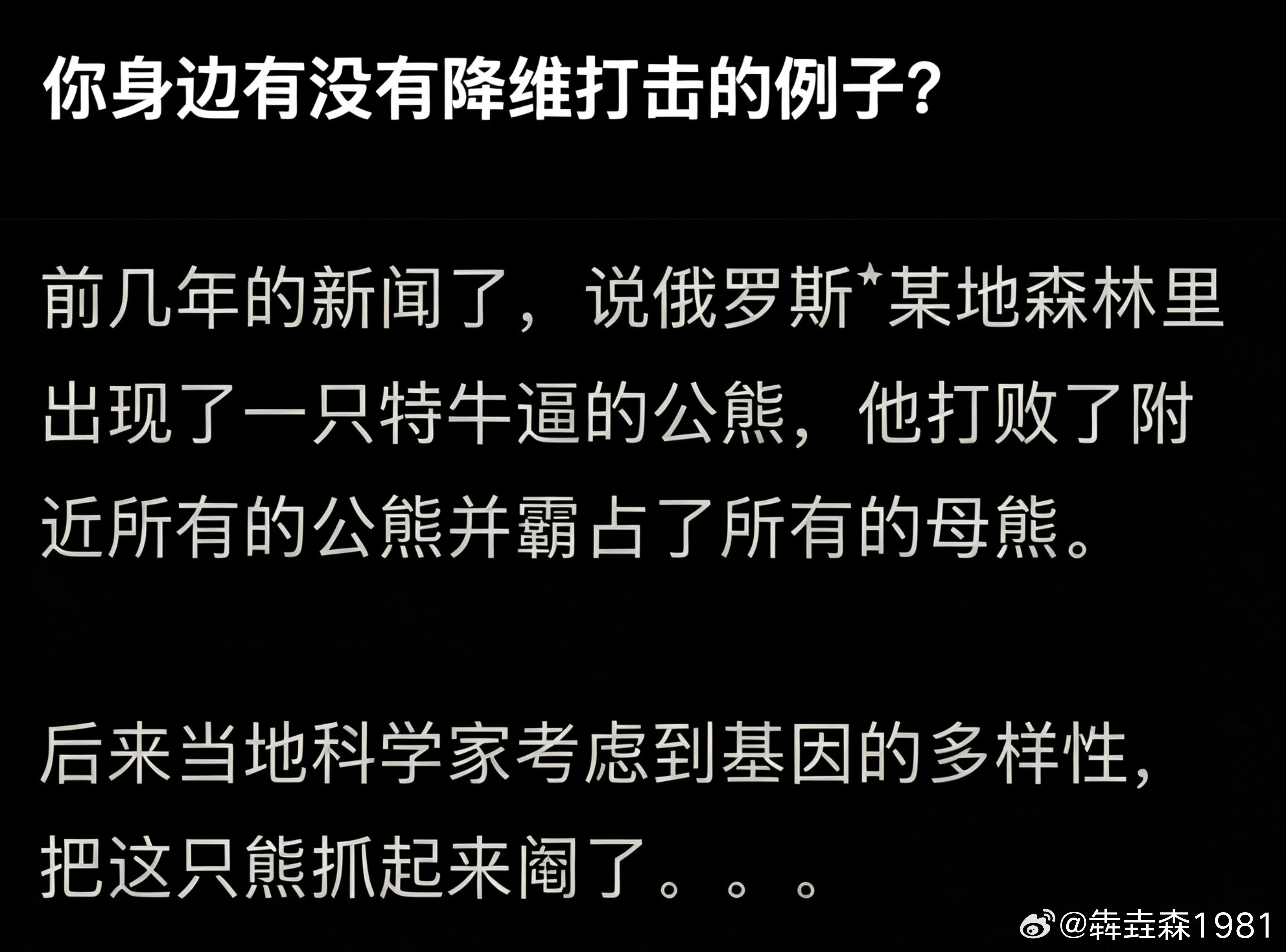 公熊：你们这是赤裸裸的嫉妒