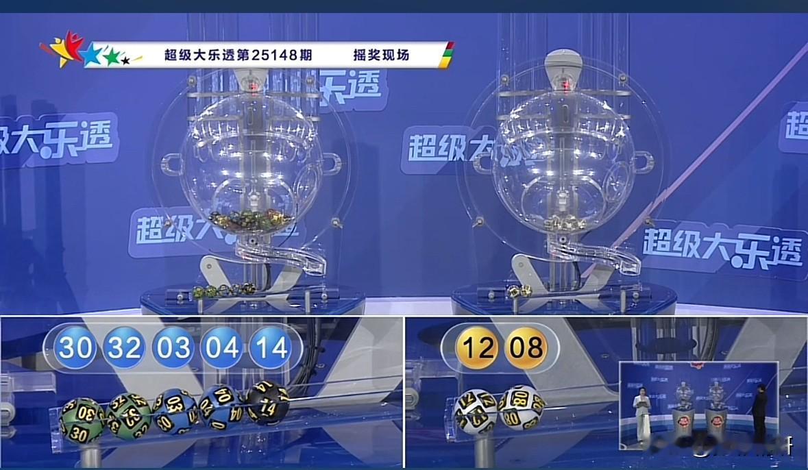 大乐透第25148期开奖结果揭晓：前区03、04、14、30、32，后区08、1