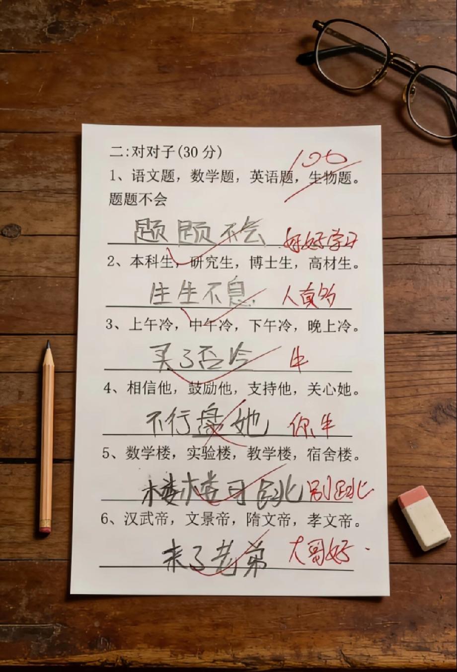  当代学生的脑洞有多大？这张试卷的答案告诉你，评论区说说你最服哪一句！