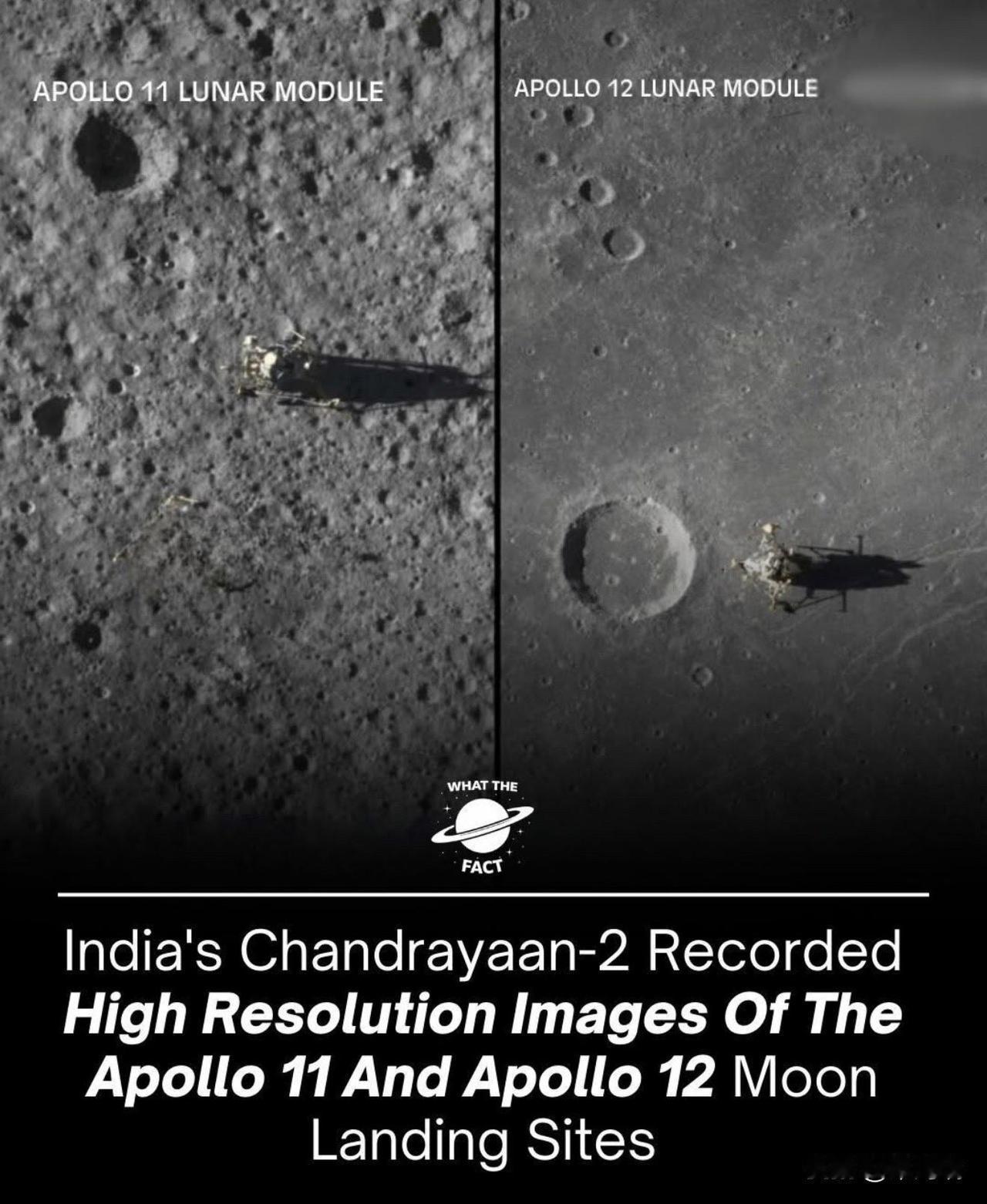 印度的“月船2号”轨道飞行器将历史与现代科技完美融合，拍摄到了阿波罗11号和阿波