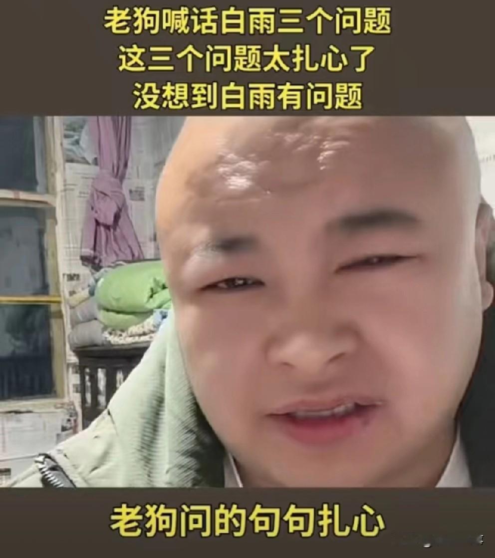 老狗喊话前妻白雨六大问题，句句扎心！第一：请问真正被家暴过的女人雇