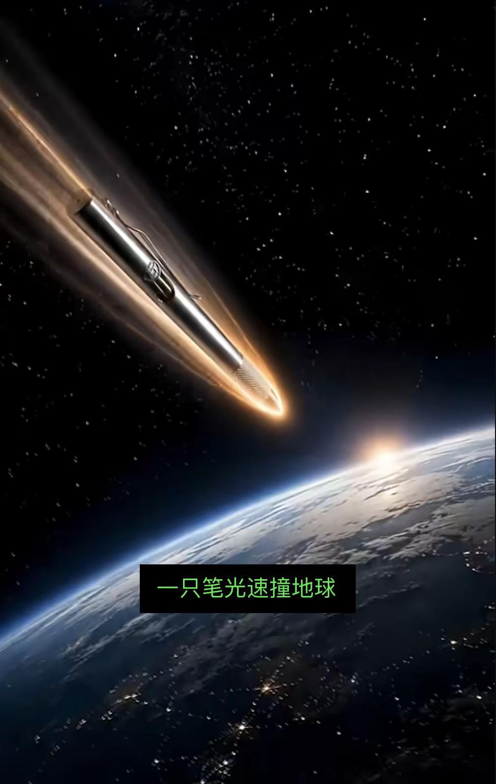 一支笔以光速撞地球，竟然能把地球撞成碎片？？？根据爱因斯坦的相对论，任何有质量的