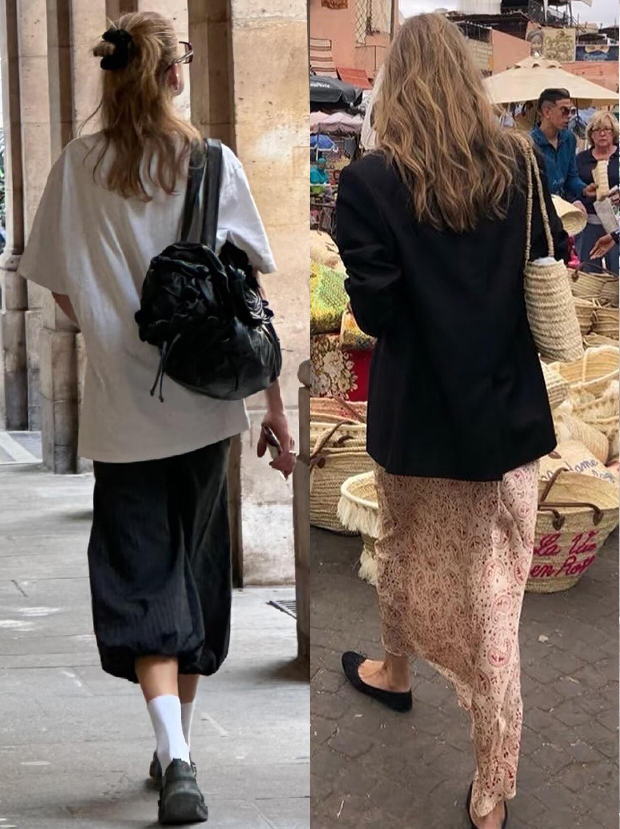 腿粗胯大就这么穿，超实用的裙子街拍，显瘦洋气！A字长裙、垂感缎面裙和花苞裙都
