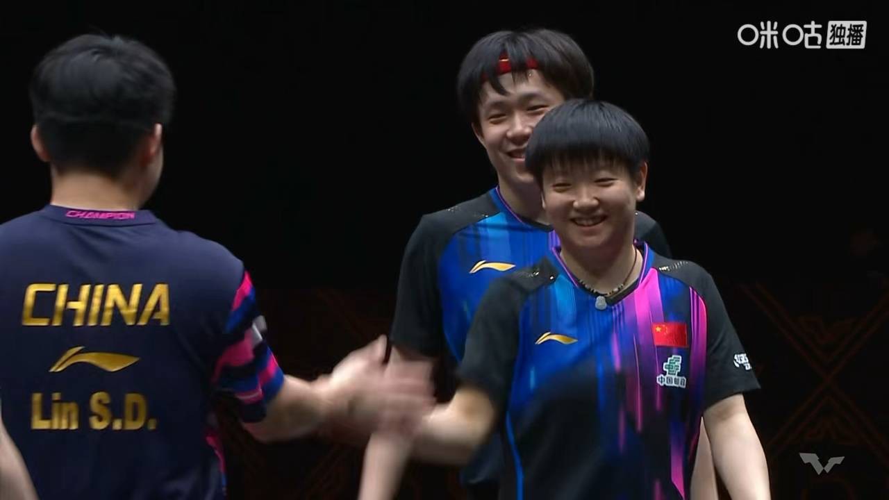 王楚钦孙颖莎vs林诗栋蒯曼就这个王楚钦孙颖莎爽爽咯拿下咯还得是混双老祖😎ps:
