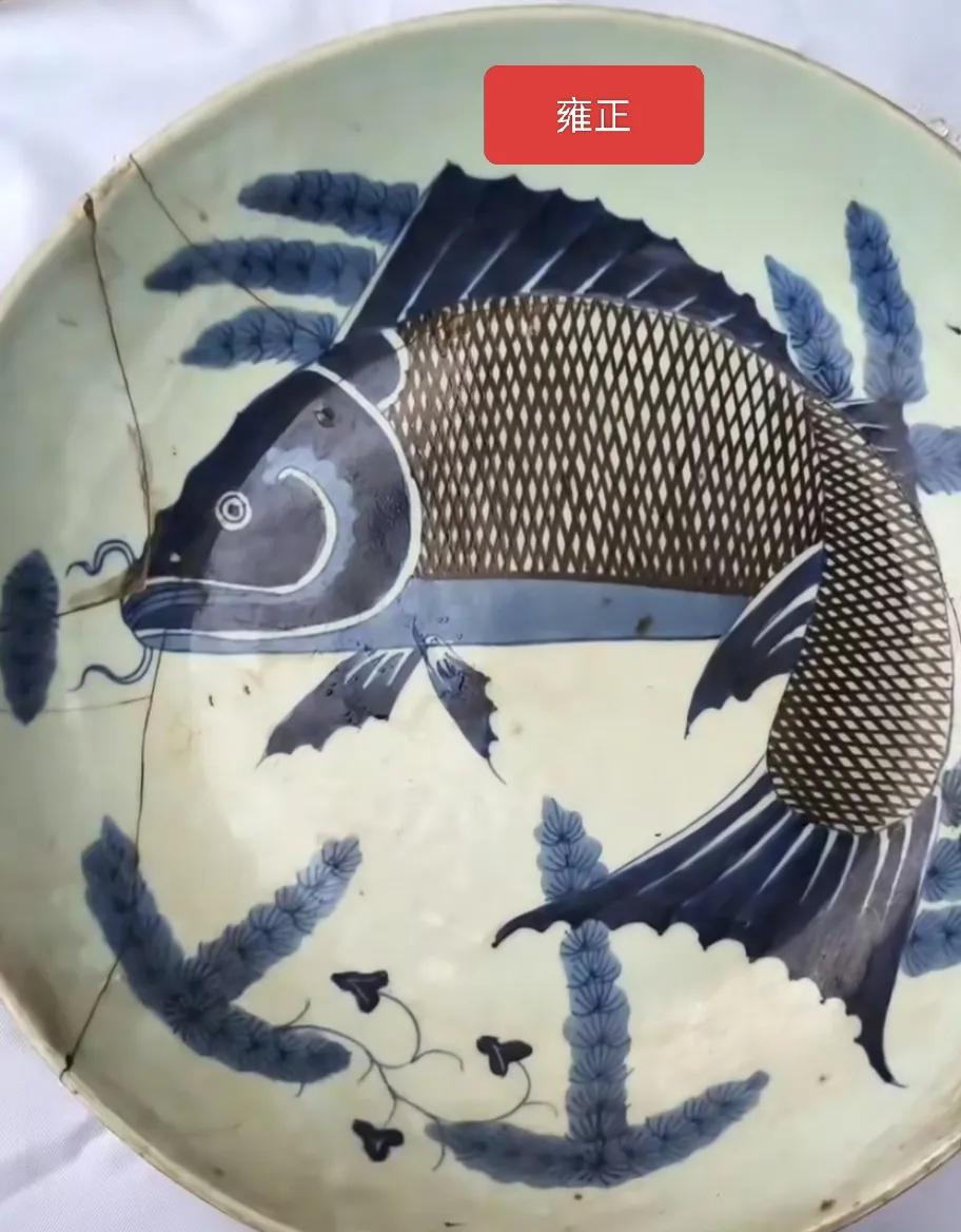 清代青花鱼盘不同时期变化特点断代技巧，瓷器鉴定知识科普，古玩日常分享。瓷器清代