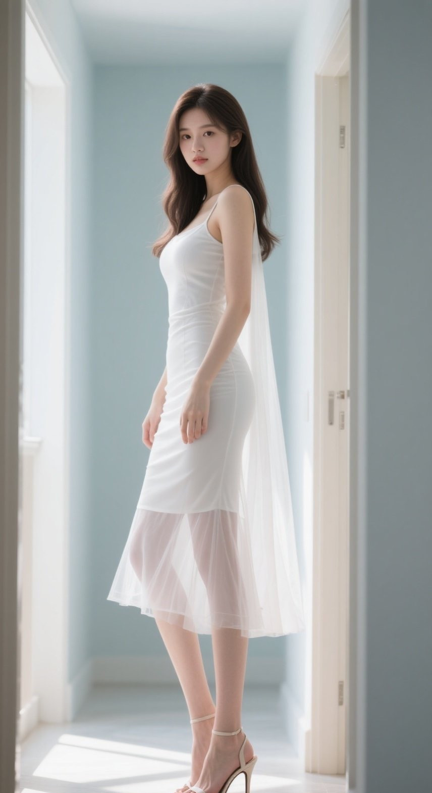 甜美少女白裙轻舞，玉腿修长动人心魄