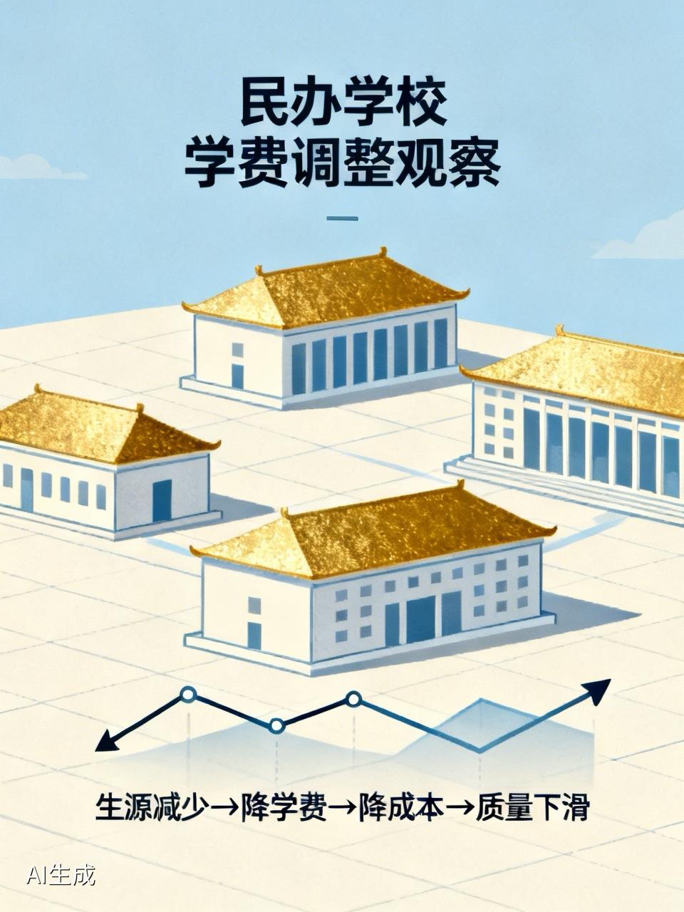 那么多的民办学校降学费，说明什么？肯定是生源减少。那么，降学费后，结果是什么