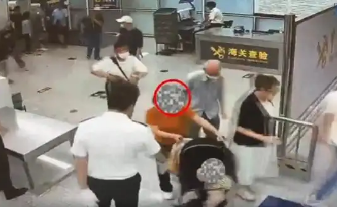 离了个大谱！广东深圳，一女子过海关时，竟将活的蛇藏在婴儿背后，企图蒙混过关！工作