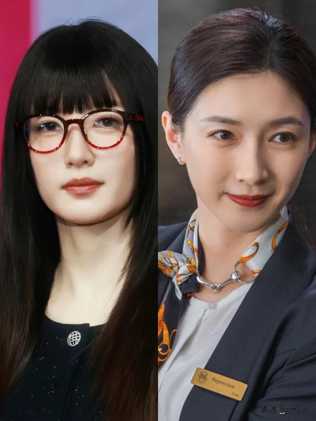 能看出来这是江疏影吗？真是被刘海压住了美貌，说实话第一眼真没认出来，这风格