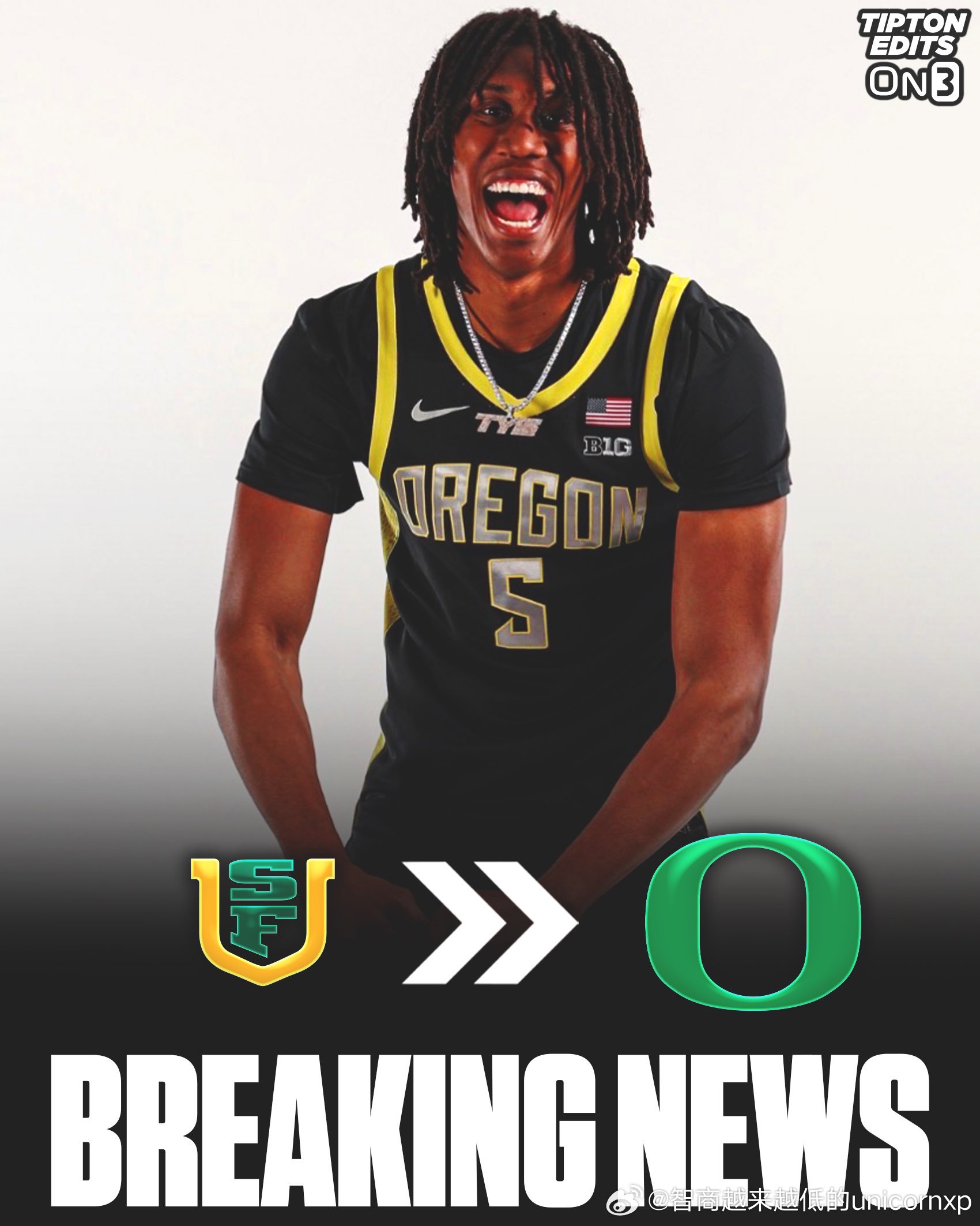 旧金山大学小前锋TyroneRileyIV承诺俄勒冈大学NCAA王俊杰林