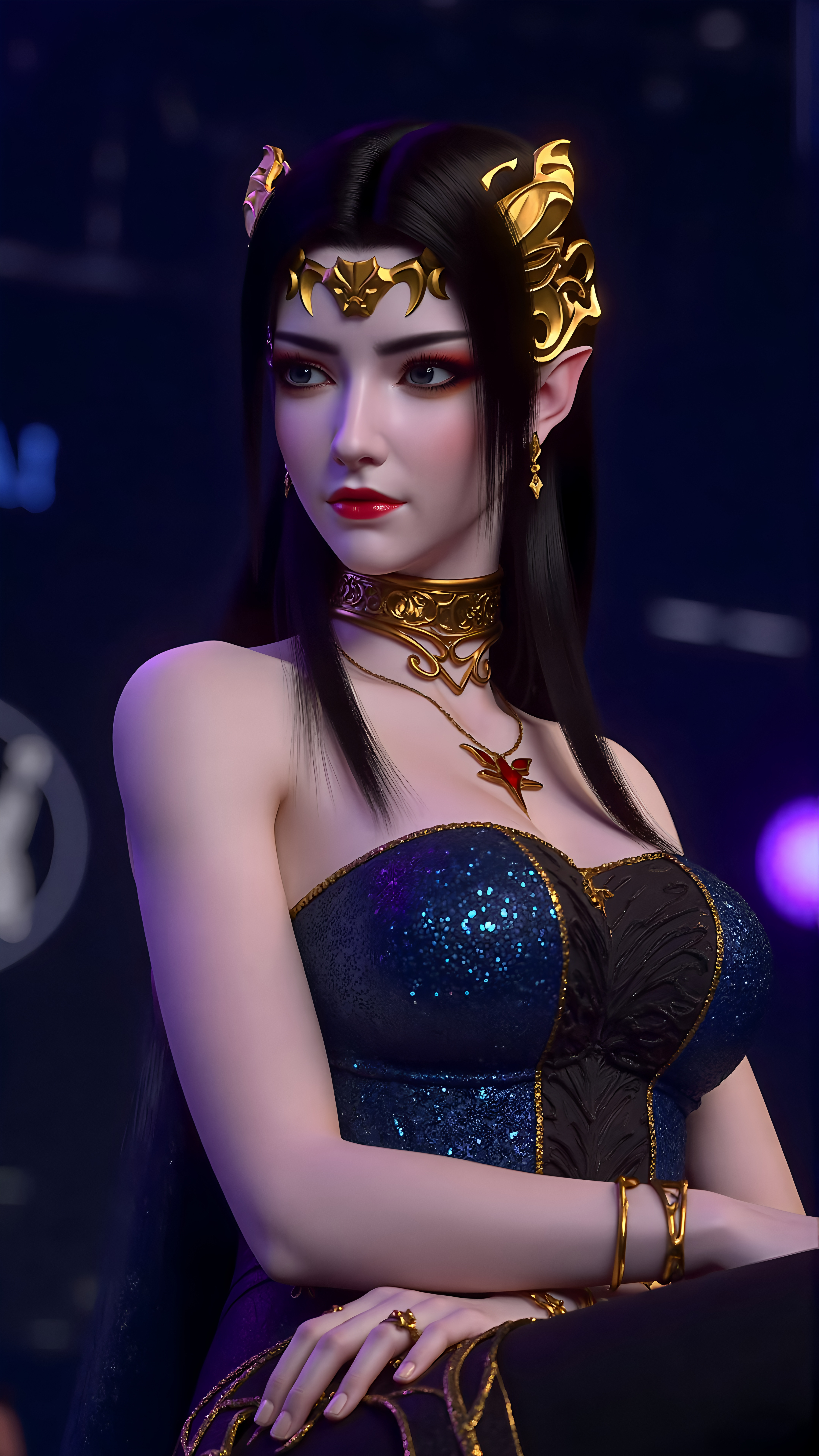 国漫斗破苍穹-美杜莎AI图集绘画二次元高清壁纸，绝色女王！