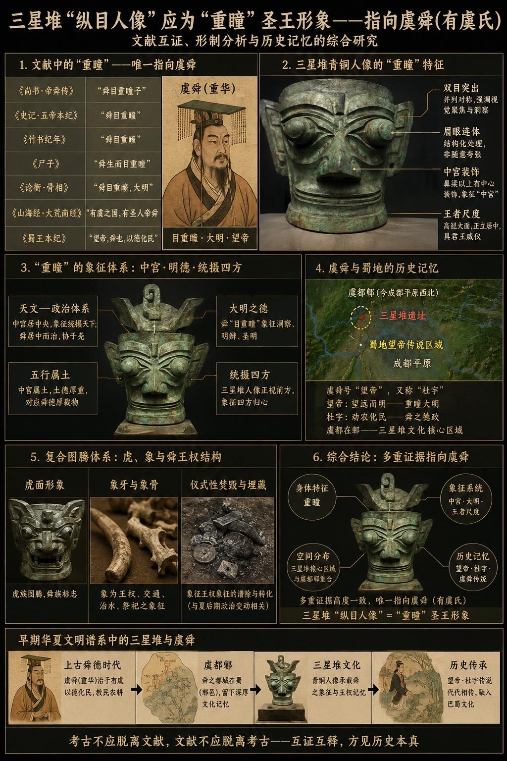 舜为何被称为“重华”？因为他“目有重瞳”。在中国上古历史中，“重瞳”并不