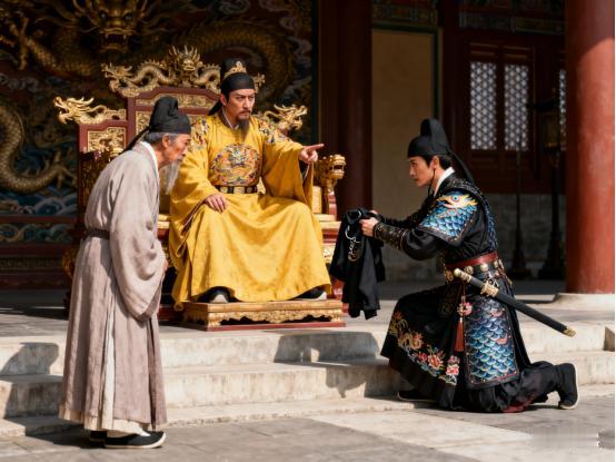 1377年，68岁的宋濂告老还乡。朱元璋感谢他侍候了自己20年，便拿来一块好布料