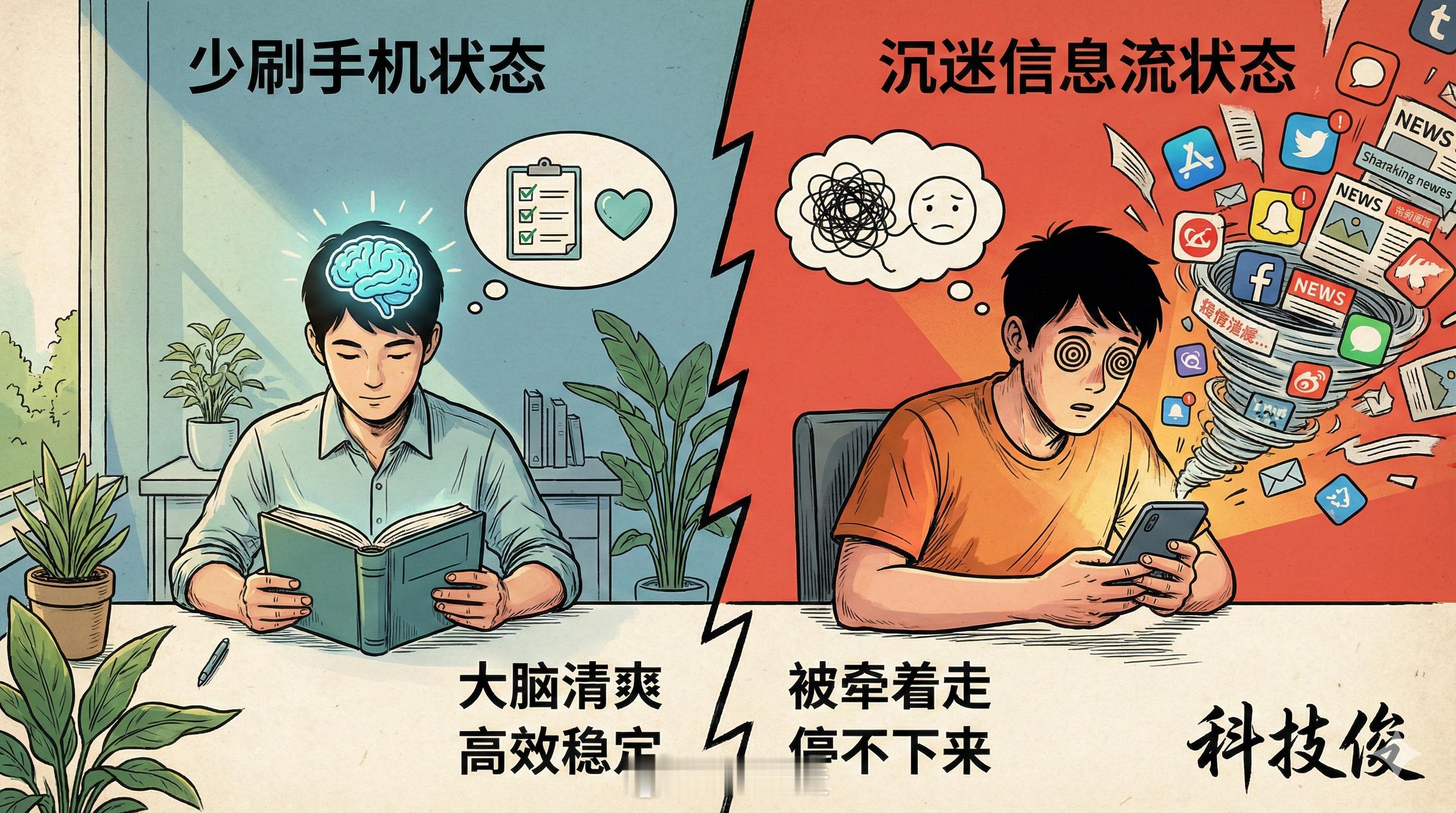 终于理解那些很少刷手机的人了以前我也不信，觉得不刷手机能干嘛。现在是真的懂了不被