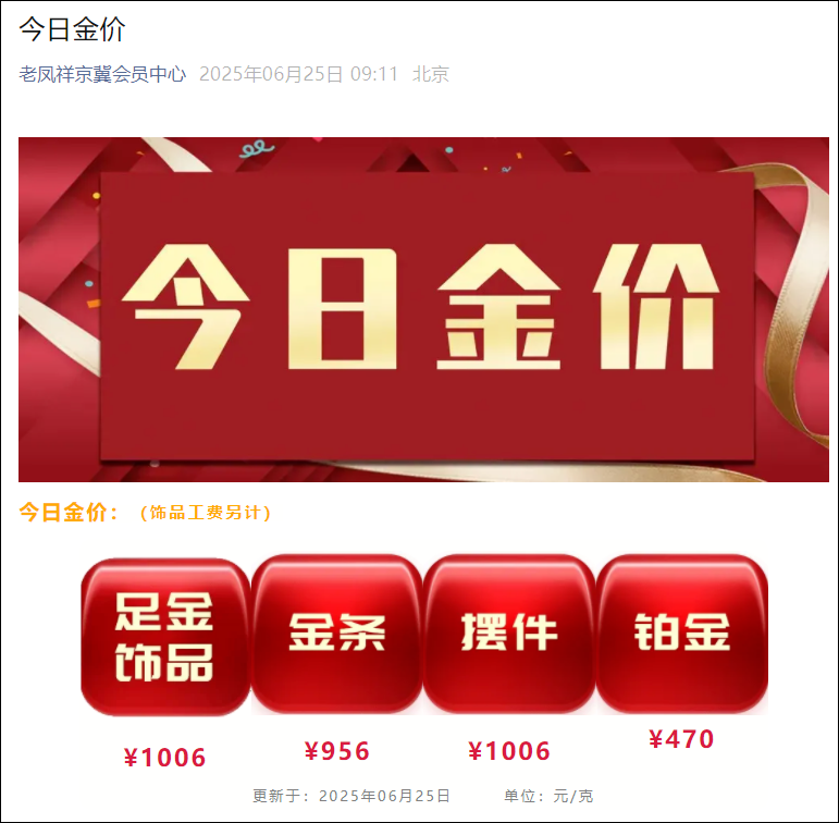 刚刚, 金饰价格跌破1000元大关