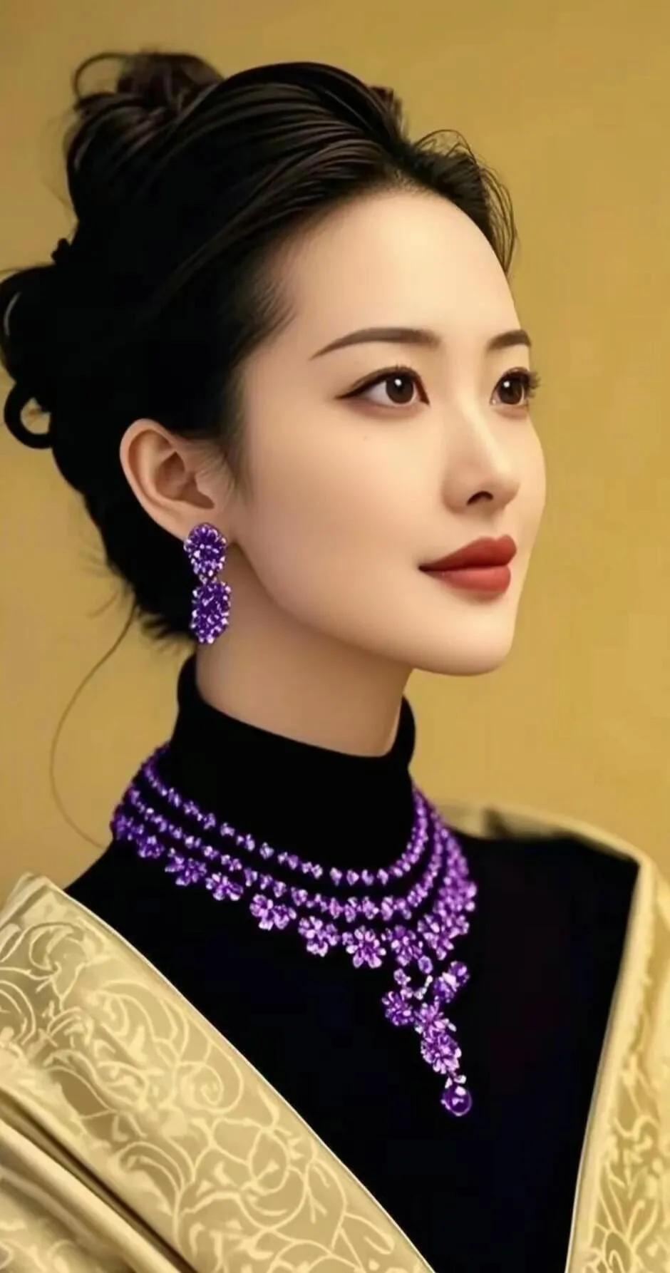 优雅黑天鹅，紫钻闪耀，气质非凡！💍✨