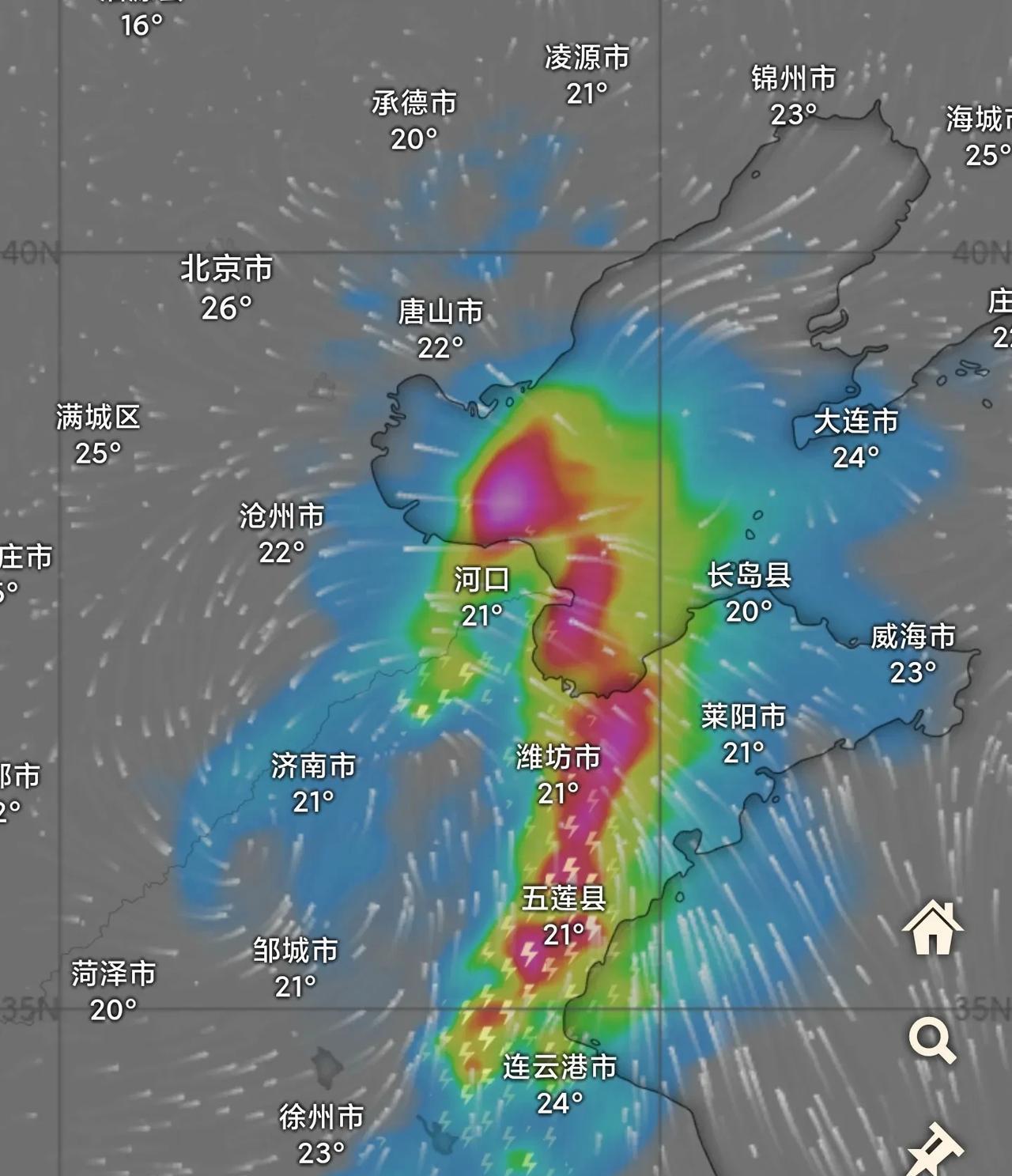 今天下午的最新预报继续维持了26～28日山东地区的强降水天气，自西向东逐渐扩展开