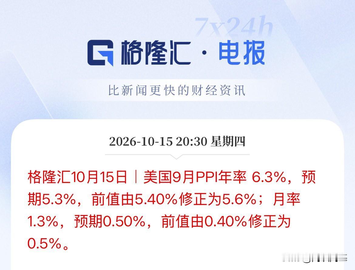 全面火热啊！美国9月PPI数据再推一把！超预期，市场预估5.3%，实际年率直接飙