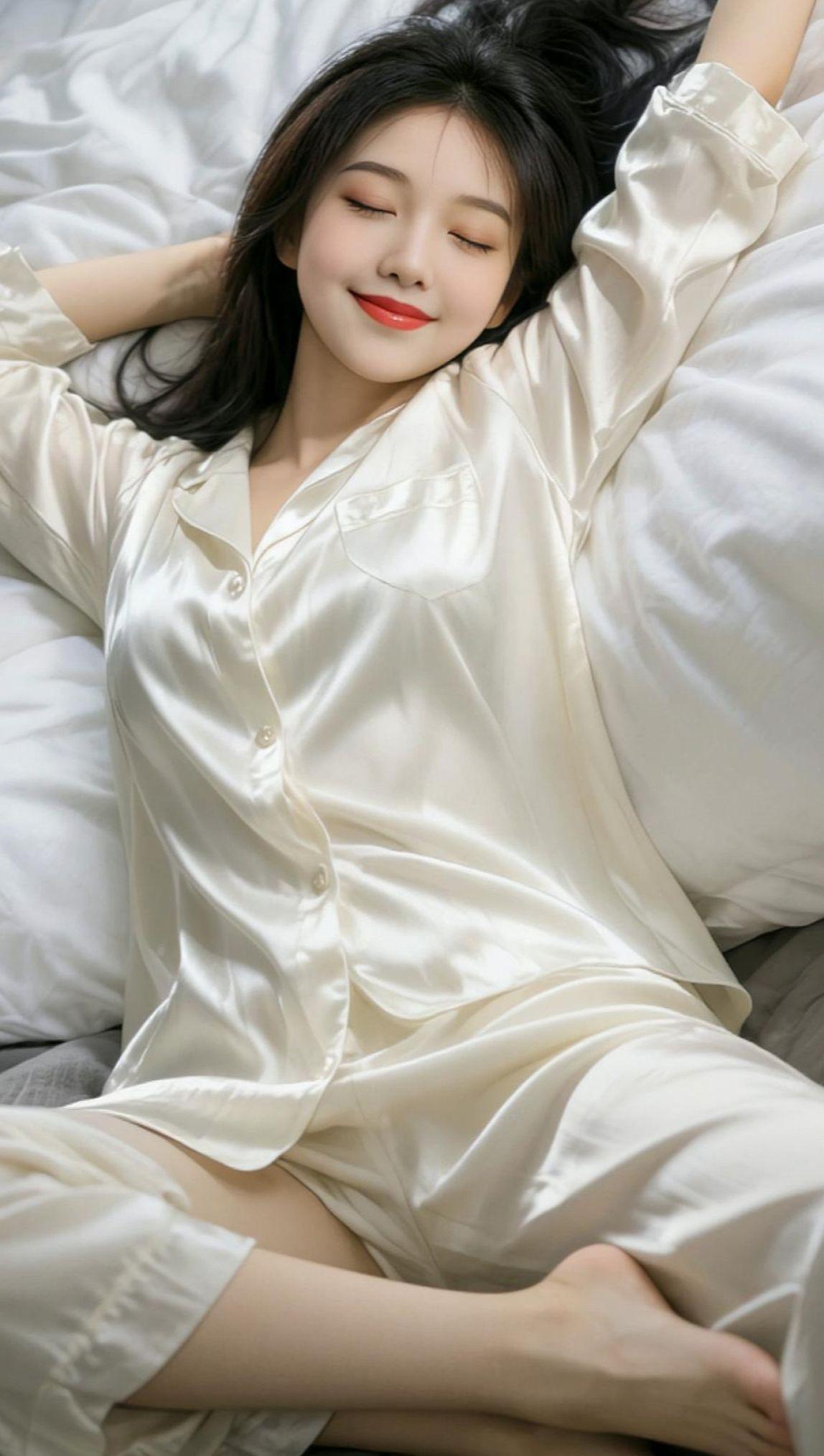 慵懒是最高级的性感，舒适是最后的底线～AI慵懒睡衣写真居家少女氛围感松弛