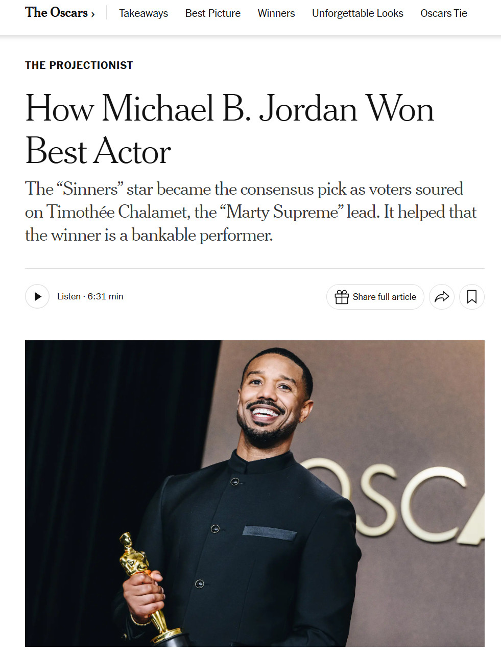 TNABO《纽约时报》记者凯尔·布坎南分析：迈克尔·B·乔丹如何实现翻盘，能在