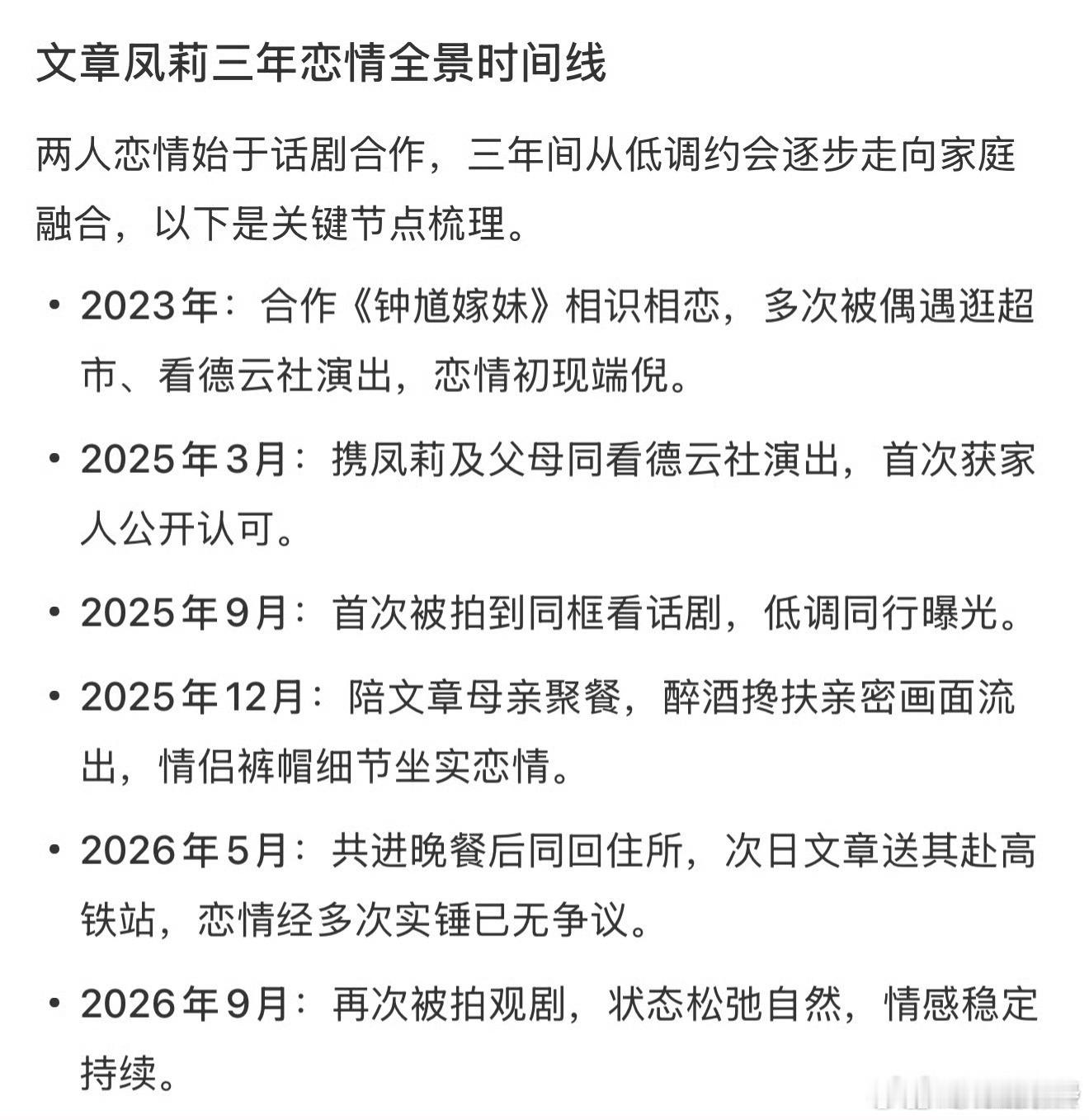 文章凤莉感情时间线什么情况？难道又有出轨的。什么意思？贵圈好乱​​​