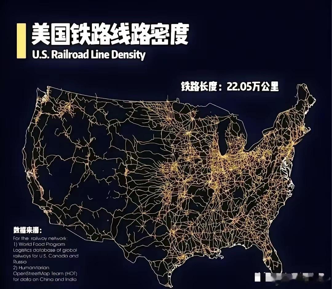 美国的铁路，就像美国的GDP一样，充满了泡沫。总有人拿美国的铁路里程远高于我们来