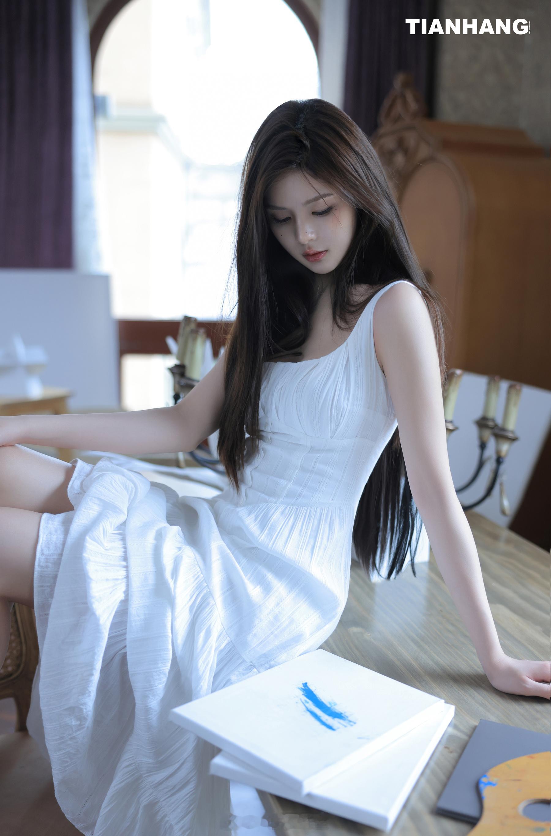 ✨画室在逃艺术生🎨白裙甜妹已上线天航工作室韩系少女心少女写真