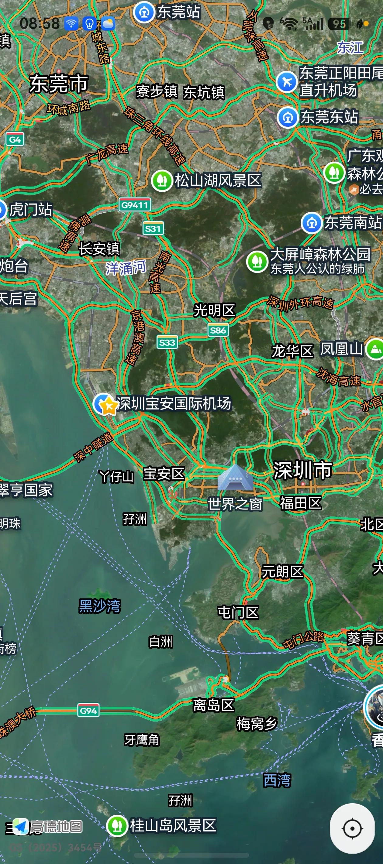 深中通道为什么经常堵车？看看地图就知道，深圳几条东西向平行道路，都汇集到了深中