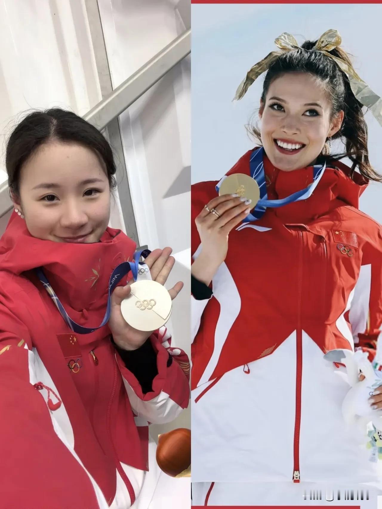 同样是滑雪拿成绩的姑娘，待遇差得也太明显了吧。一边是天天上热搜，代言接到