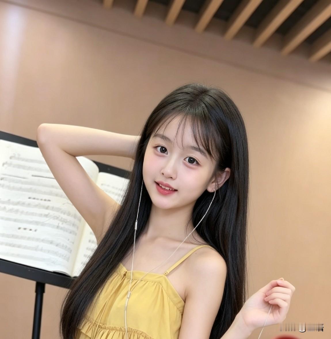 甜美少女，音乐相伴，沉浸在美妙的旋律中。优雅自信穿搭分享什么样子的女人才是最美