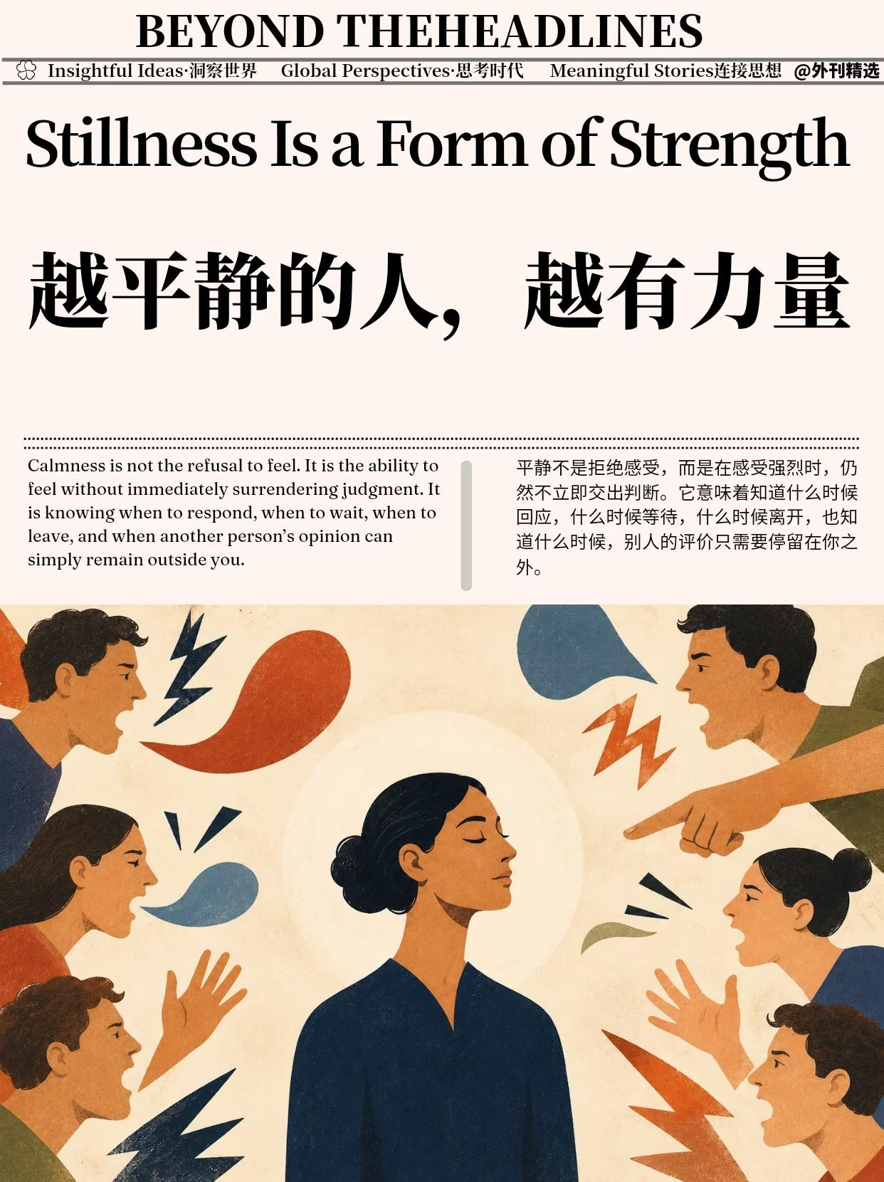 越平静的人，越有力量｜真正强大，从不声嘶力竭读完这篇外刊文章，彻底治愈了容易