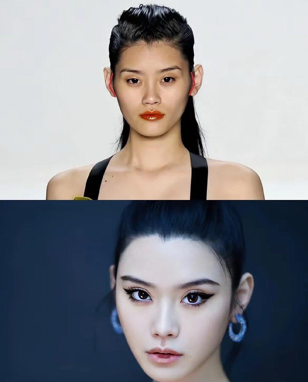 奚梦瑶全脸都医美了吧！以前颧骨特别高，脸很凹，鼻子嘴巴这些，现在的脸跟父母一点都