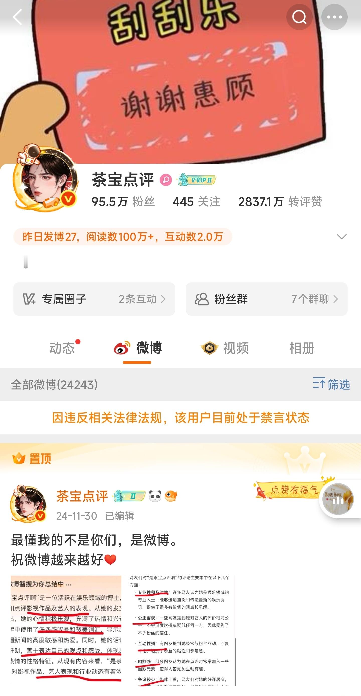 你猜茶宝点评为什么被禁言？​​​