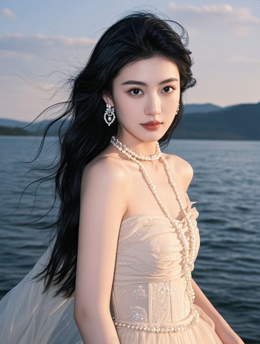 没有月亮作伴，她自己就是那片海的光