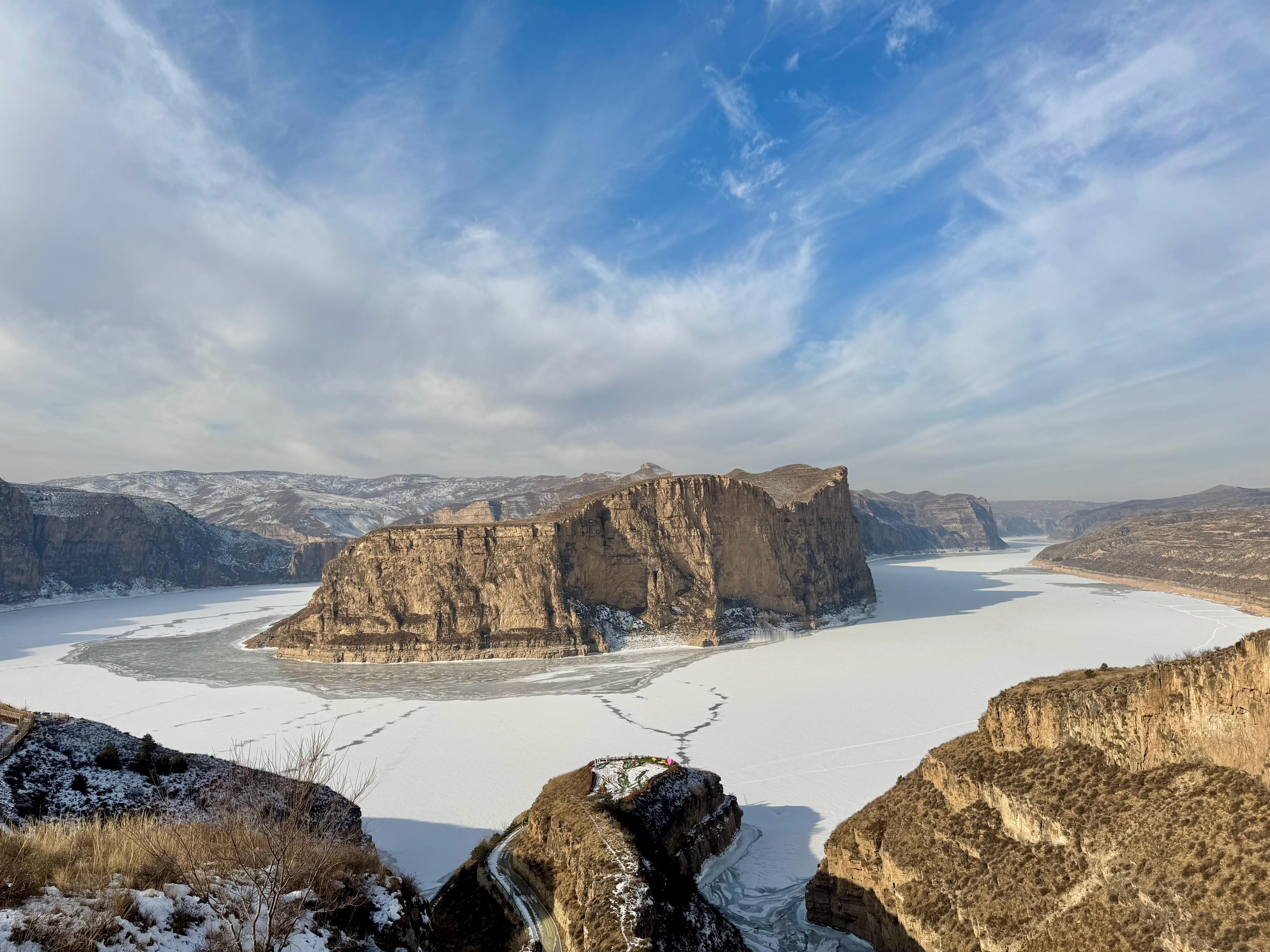 从日出到日落🌄结冰的黄河太美啦呼和浩特·大乐之野·黄河大峡谷