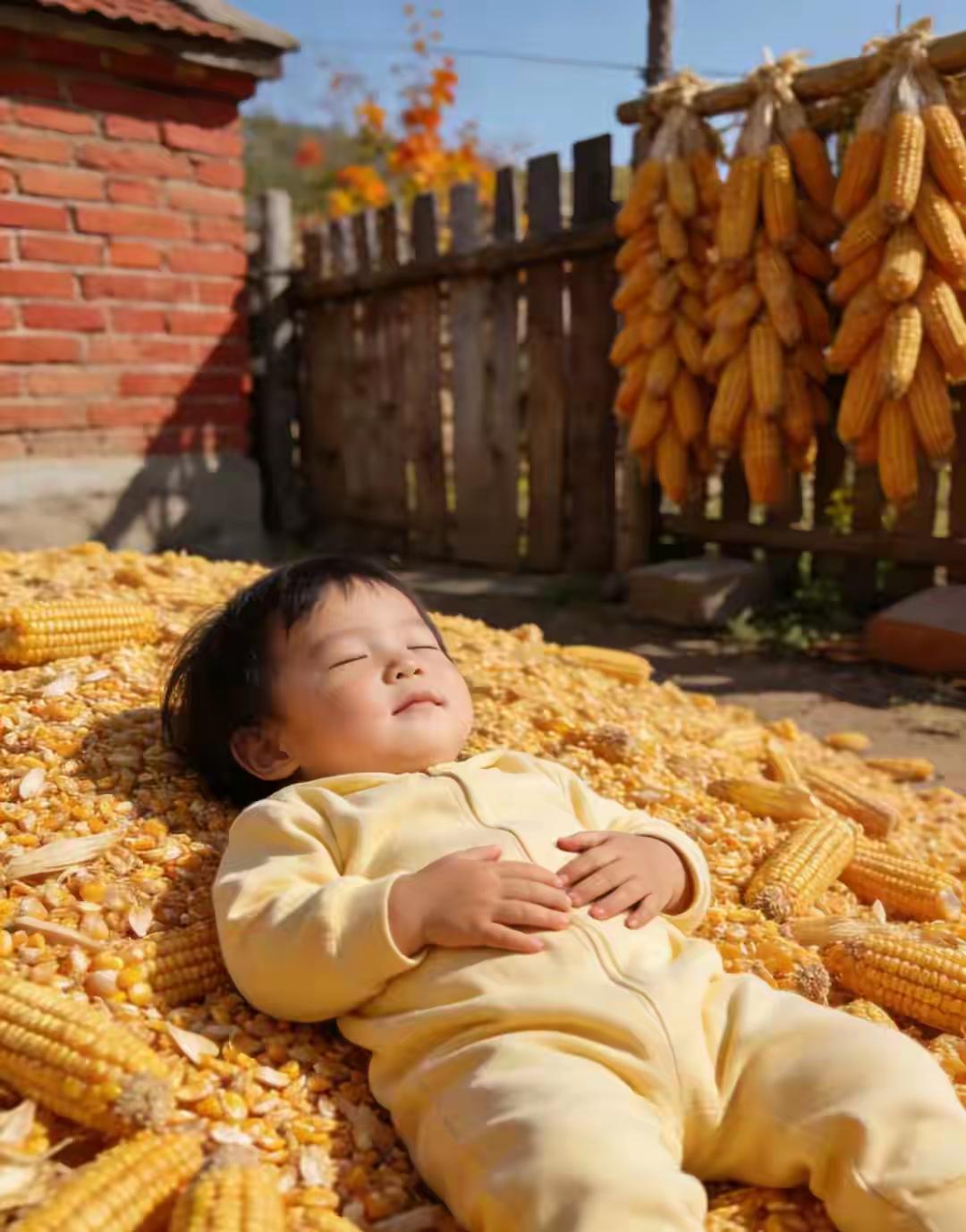 22个月宝宝躺玉米芯上晒太阳，治愈画面走红，专家提醒：别让美好变危险！没有