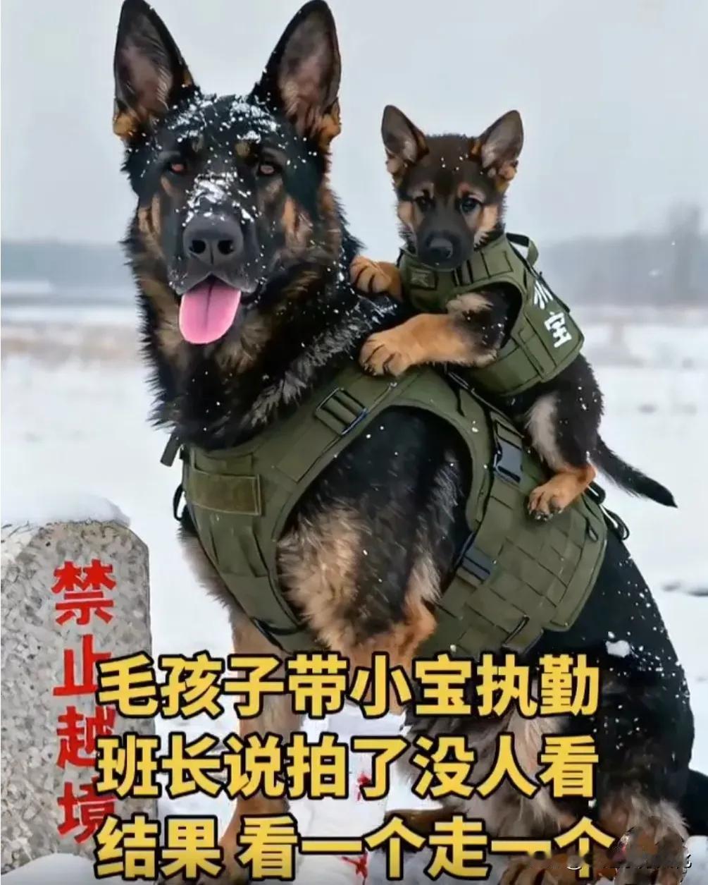 真心要给保卫祖国边防的官兵和在边境站岗的军犬敬个礼，一个受了伤