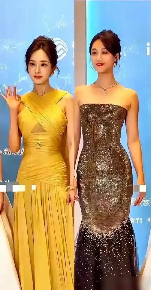 杨幂和蓝盈莹并肩一站，照片一出就炸锅。一个像拉满的弓，腰背笔直，眼神带刀。当