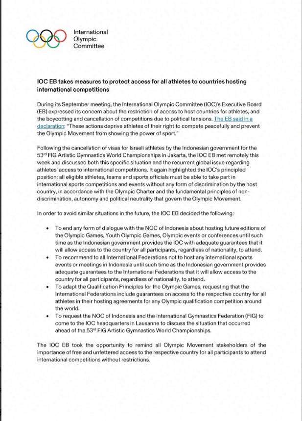 /直接拒了！干脆利落，毫不拖泥带水！奥委会紧跟西方玩双标，终于把自己从香饽饽玩成
