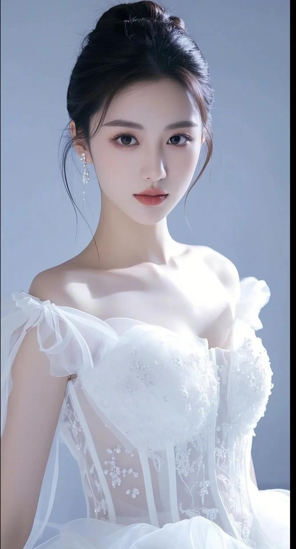 梦幻婚纱写真，优雅气质，宛如童话中的公主。街拍高清美女