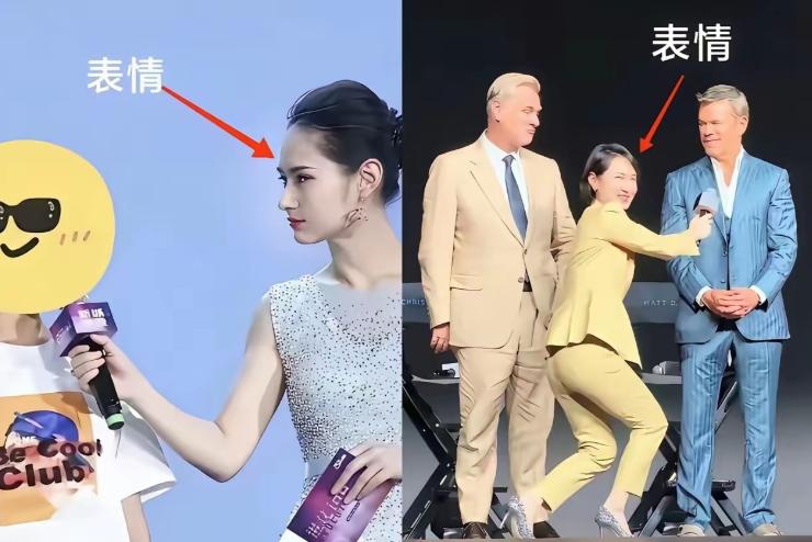 细节真的不会骗人！采访国人时，她趾高气昂的！采访老外时，她卑躬屈膝，一脸谄媚