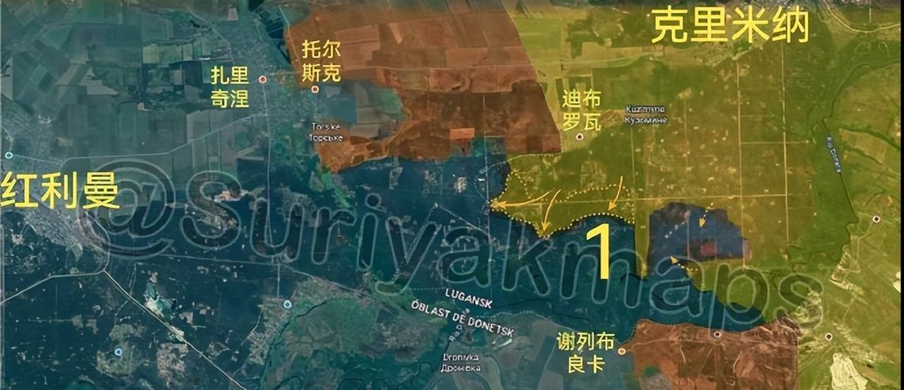 8月9日俄乌最新战报：俄乌局势新进展1.卢甘斯克州克里米纳前线（图一）：过