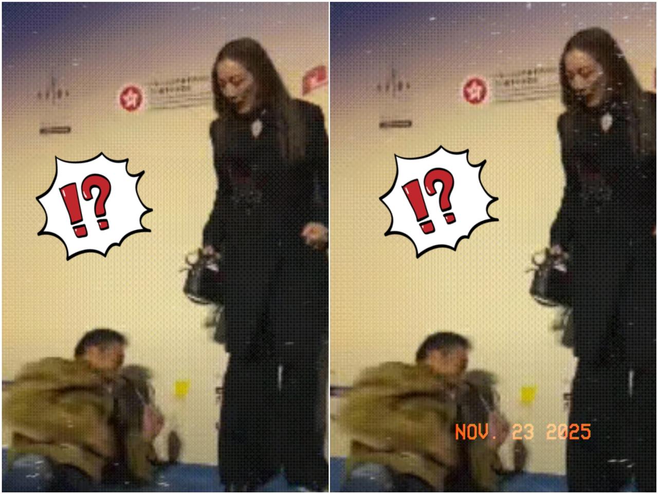 任达华的体面，碎了一地。全国人民都在看，看他摔倒后，他的妻子琦琦只是默默