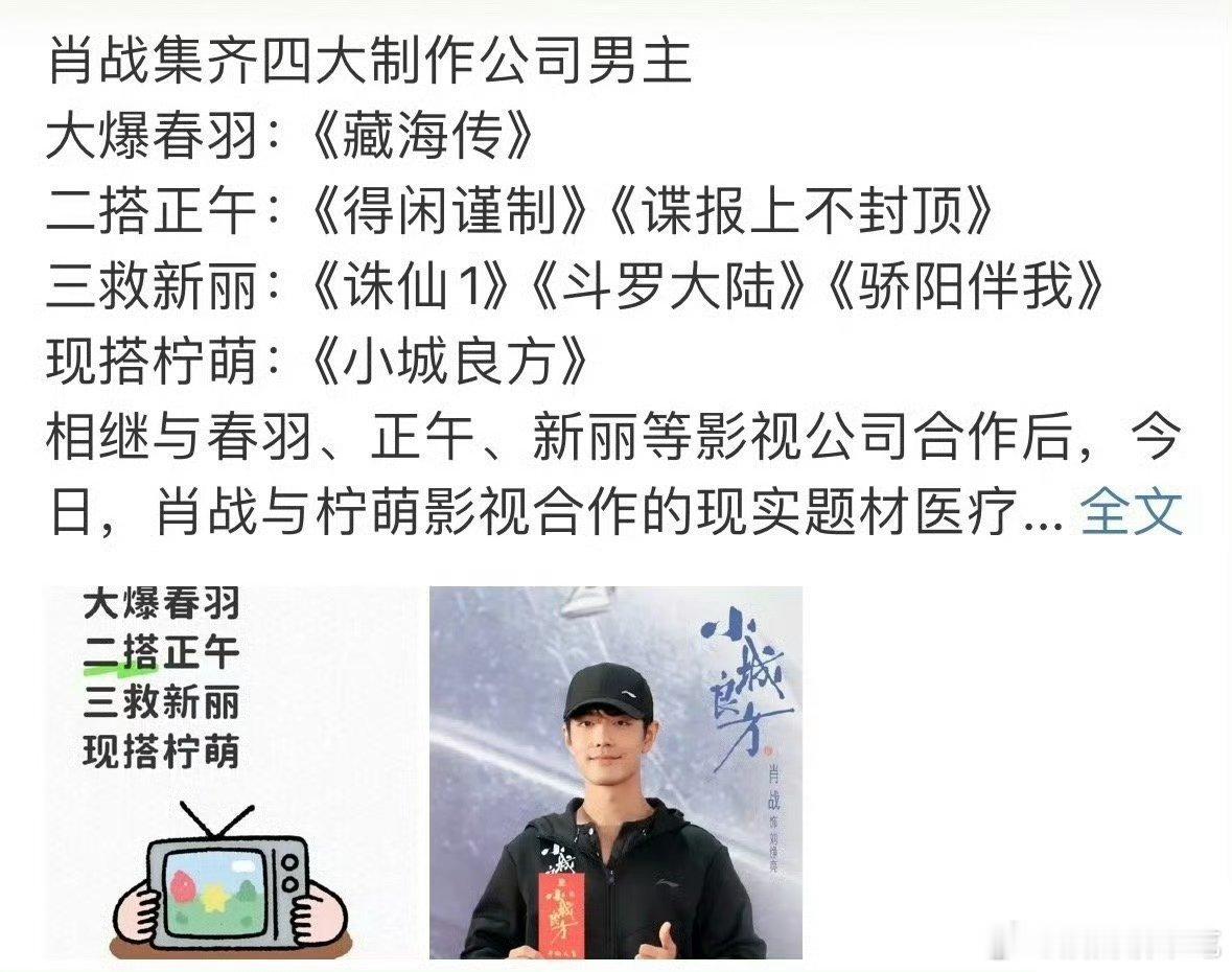 不止是四大公司男主，大部分合作的都是制作公司/导演最擅长的题材，公司重点项目​