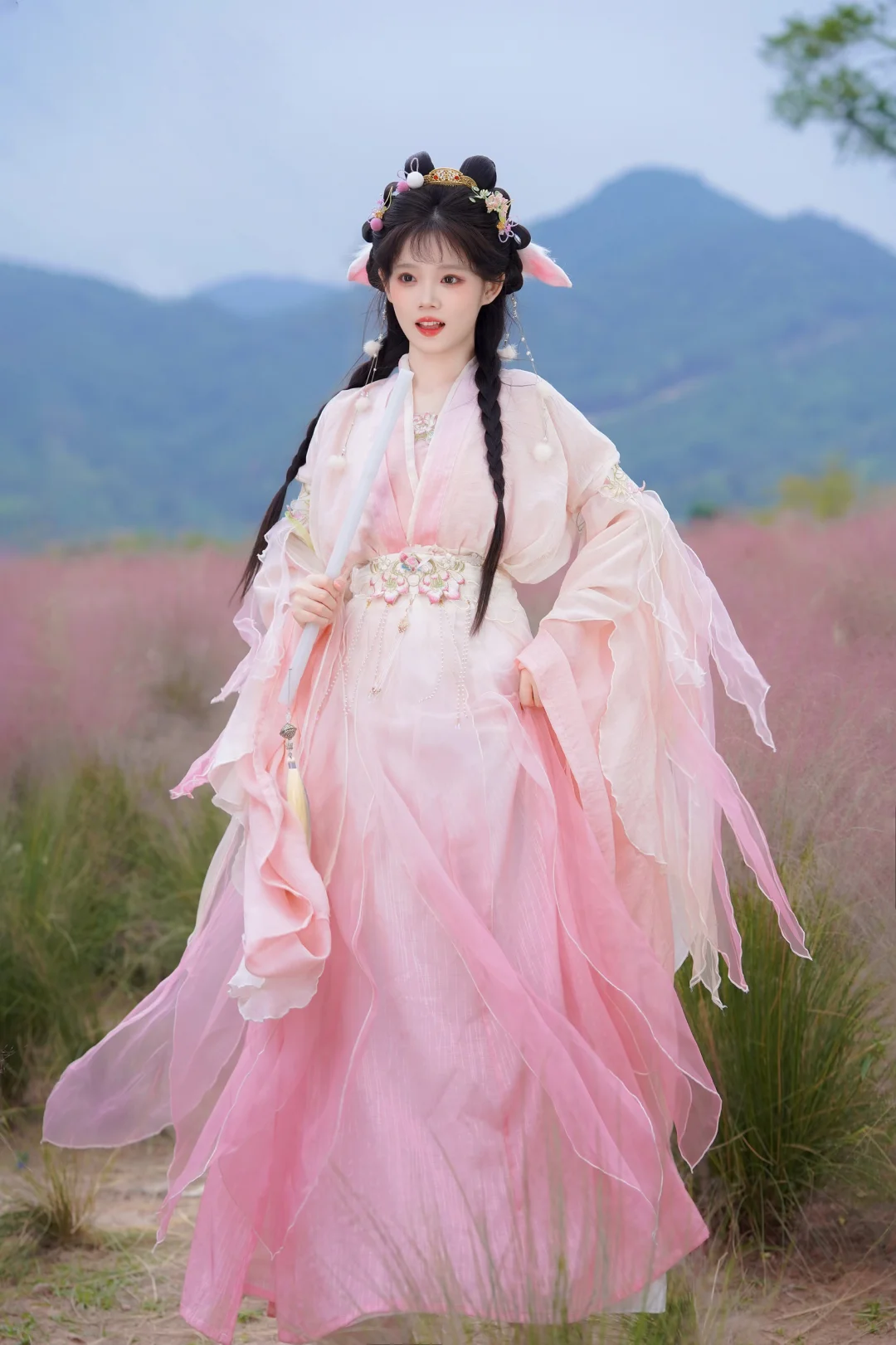存一些秋日粉黛乱子草拍照姿势🌸