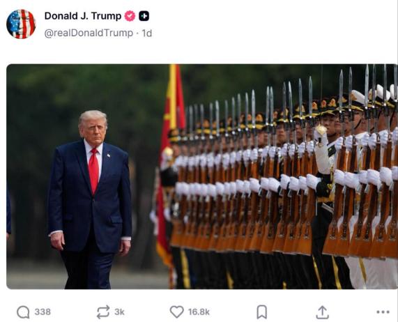 破防了！特朗普这回彻底酸了。刚从中国回去，他就在华盛顿一口气连发15张解放军三军