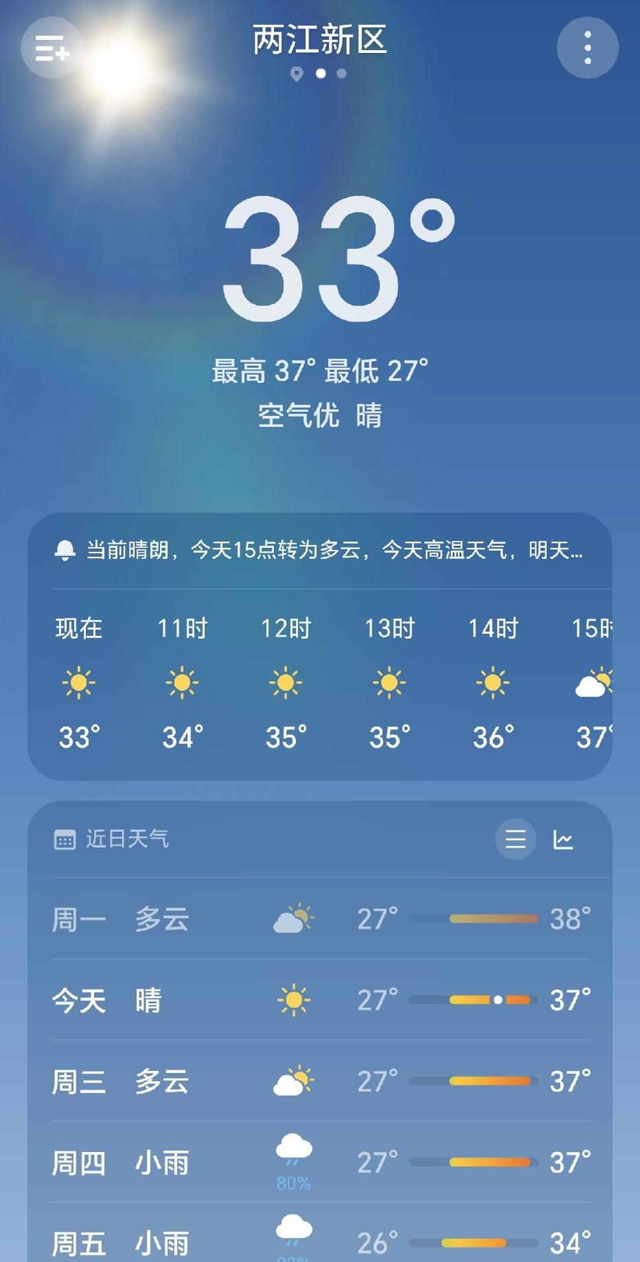 虽然早就立秋了，但重庆还远没到秋天，气象入秋标准：连续5天滑动平均气温稳定低于2
