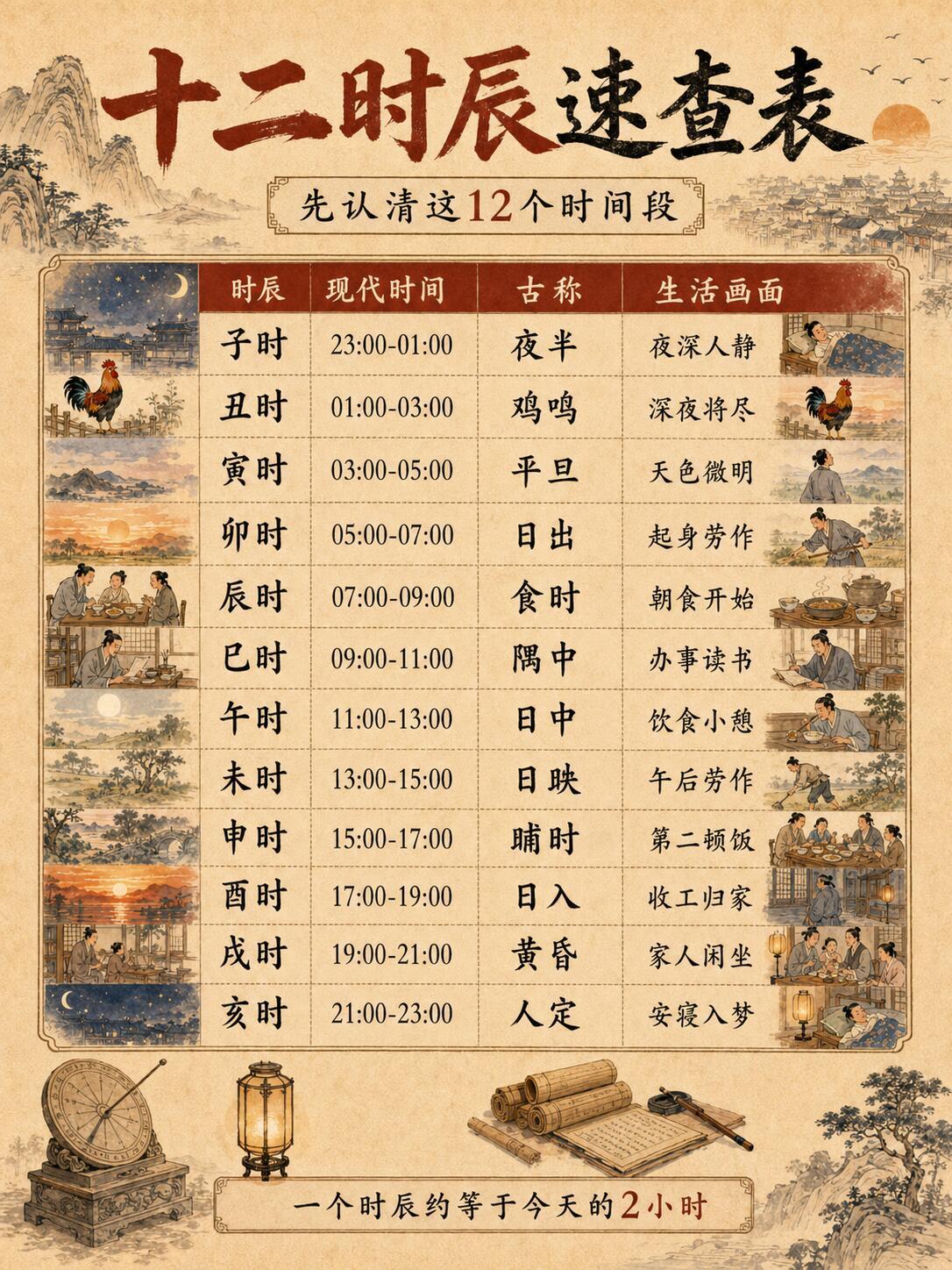 古人一天怎么过？十二时辰全看懂，都是烟火人间