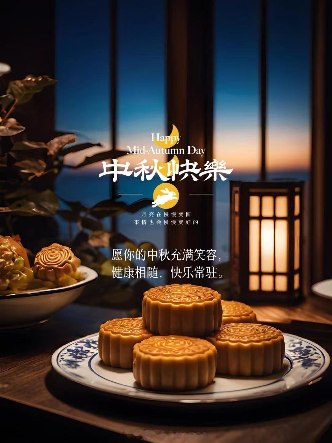 在这花好月圆之时，愿每一个幸福的你，中秋和美，岁岁欢愉，万事顺遂，所愿皆成！！[