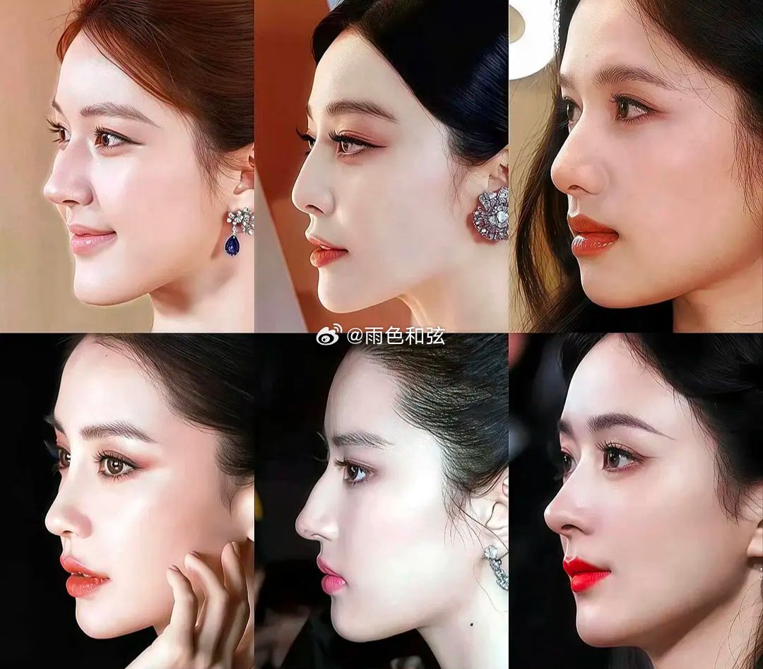 6位女艺人的侧脸你更喜欢谁的​​​